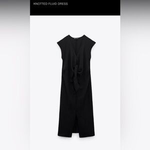 Zara Black Knotted Midi Dress